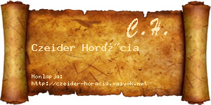Czeider Horácia névjegykártya